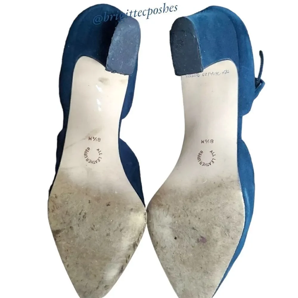 Nine West Blue Velvet Sandal Pumps Size 8½